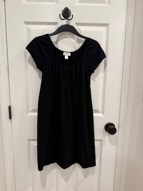 LOFT Black Scoop Neck Short Sleeve Dress